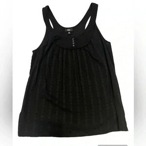 Massimo Women’s Black Sleeveless Blouse Top  Scoop Neck Cotton/Polyester Size M